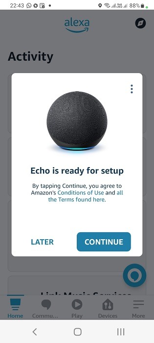 Echo Dot (Alexa) – Blue Rim Support