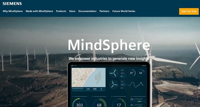 Siemens MindSphere IoT platform as a service.