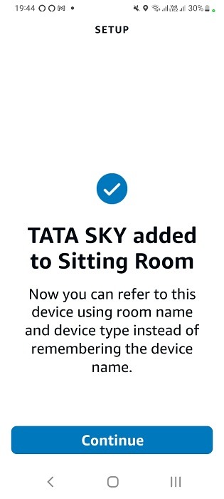 TV device brand added to Alexa app for voice-based remote control.