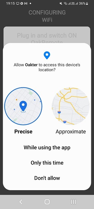 IR Blaster Android app accessing the device location using GPS. 