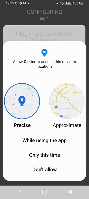IR Blaster Android app accessing the device location using GPS.