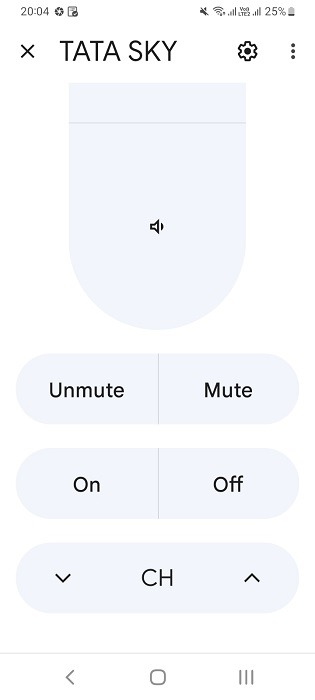 Various remote buttons including mute/unmute, power on/off and channels visible in Google Home.