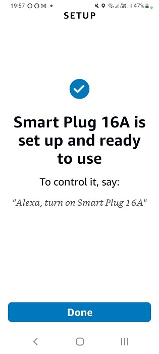 16A Smart plug ready to use in Alexa app for Android. 