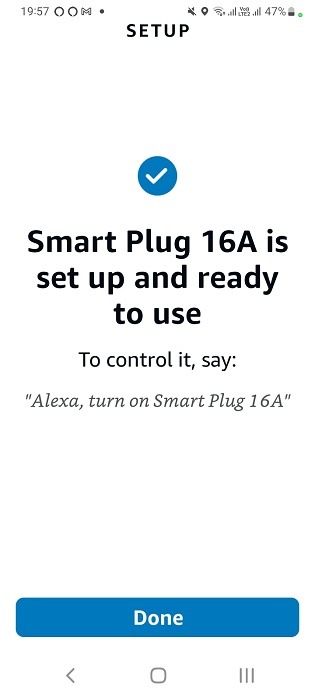 16A Smart plug ready to use in Alexa app for Android.