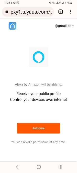 Alexa app authorizes to import Tuya Smart skills. 