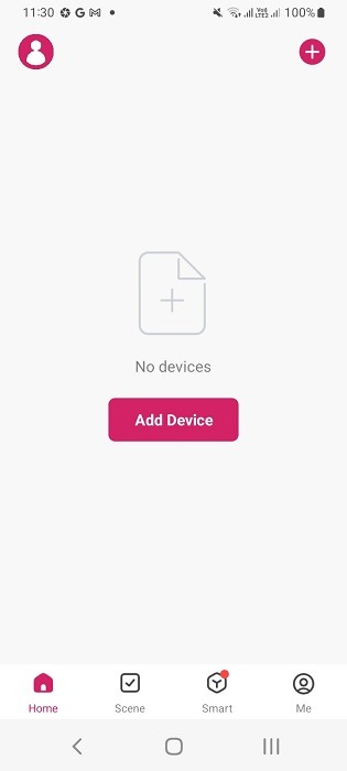 Add device menu on smart power plug app on Android.