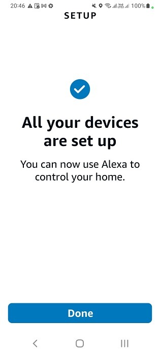 All devices set up message in Alexa app for Android. 