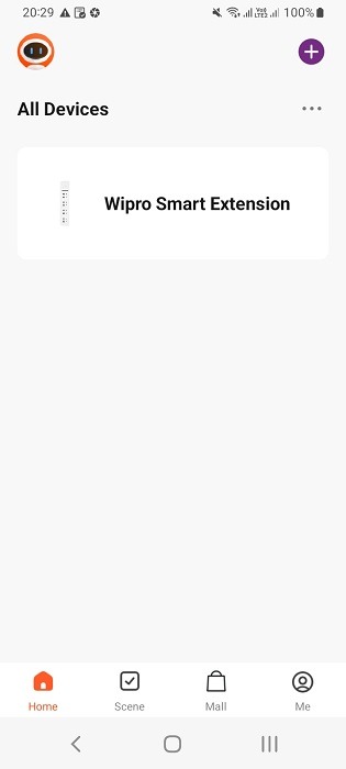 Smart power extension visible in a smart home app for Android. 