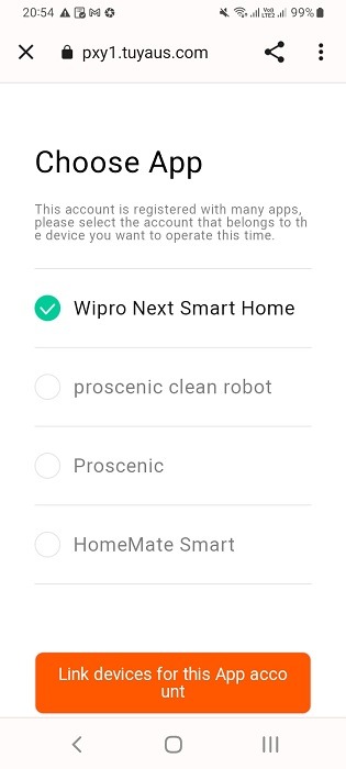 Smart home app chosen under Tuya platform for smart power strip to be added in Google Home.