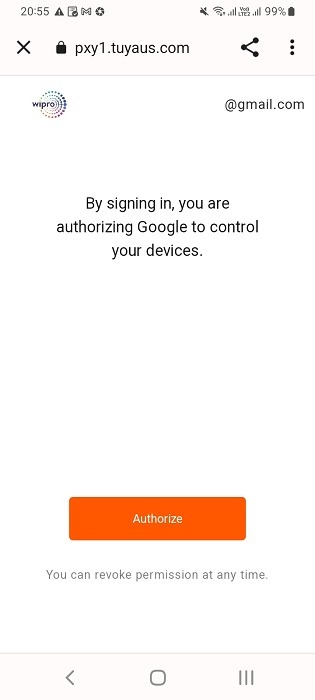Authorizing Google to control smart home devices in google Home app. 