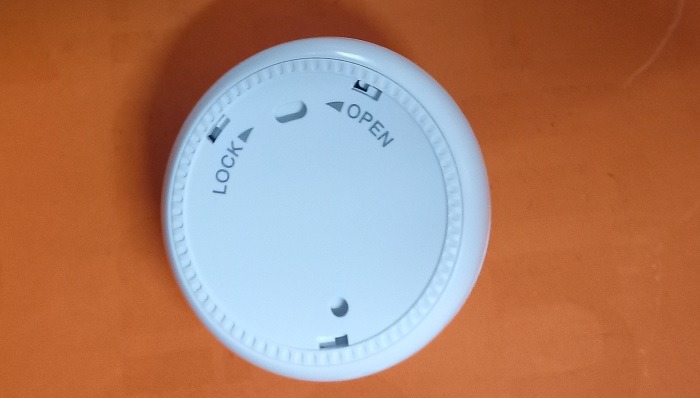 Battery compartment bottom cover of motion sensor light.