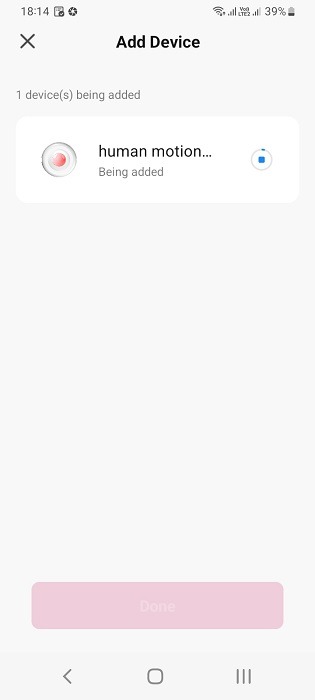 Motion sensor being added in Android app.