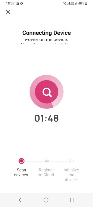 Connecting device status in Android app for motion sensor light.