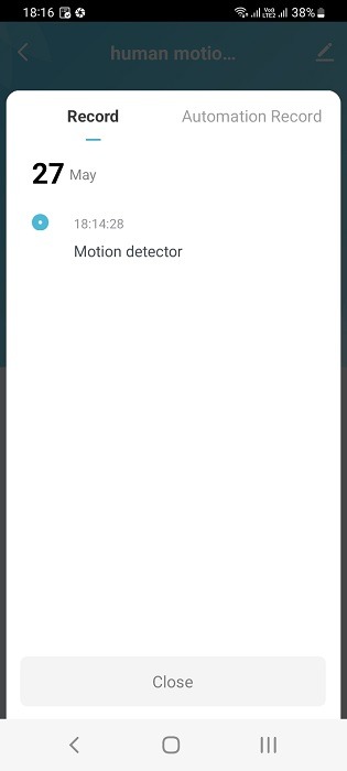 Record the incidents of motion sensor detecting presence. 