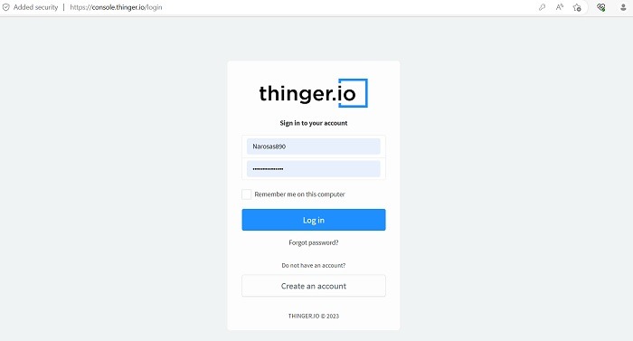 Thinger Io Sign In Page
