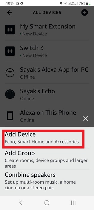 Add wireless smoek detector as new device in Alexa using Add Device menu. 