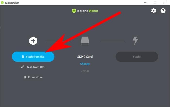 Balena Etcher Arrow On Flash From File