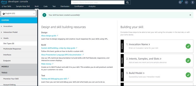 Create Your Own Alexa Skills Developer Skill Code