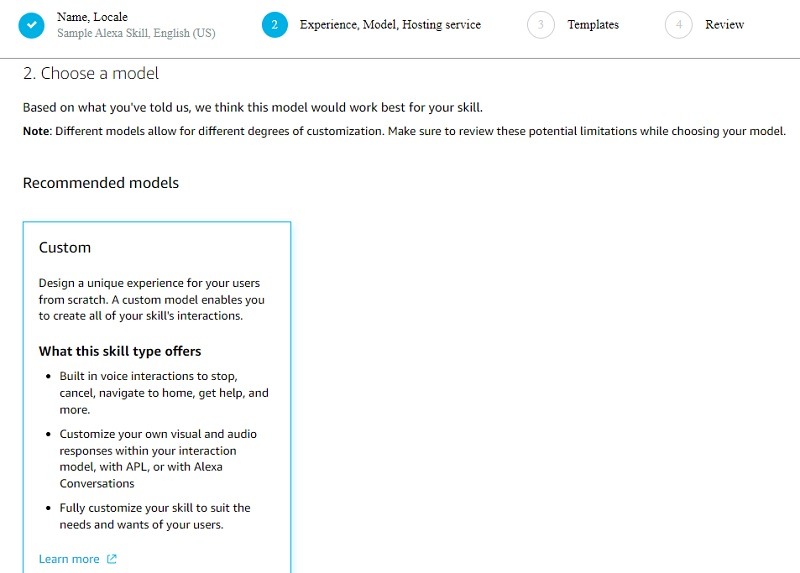 Create Your Own Alexa Skills Developer Skill Model