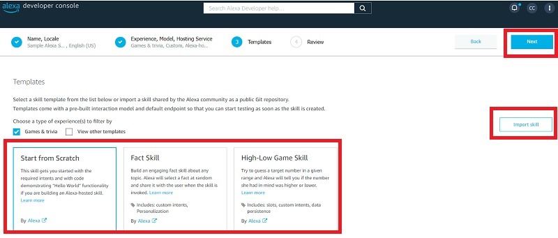 Create Your Own Alexa Skills Developer Skill Template