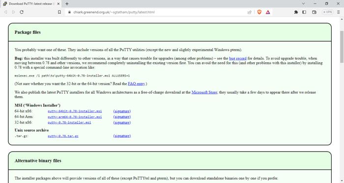 Putty Download Page