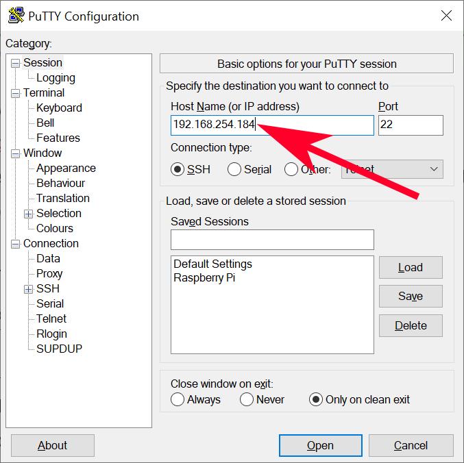 Putty Red Arrow On Hostname
